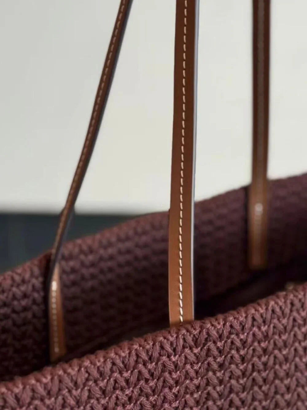 Miu Miu Striped Woven Raffia Tote Bag